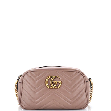 Gucci GG Marmont Monochrome Shoulder Bag Matelasse Leather Small