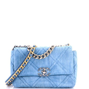 Chanel 19 Flap Bag Quilted Denim Medium
