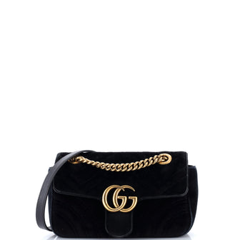 Gucci GG Marmont Flap Bag Matelasse Velvet Mini