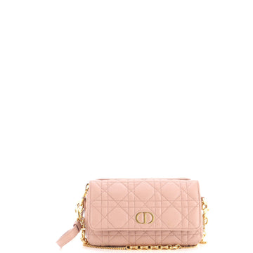 Christian Dior Caro Flap Double Pouch Crossbody Bag Cannage Quilt Calfskin