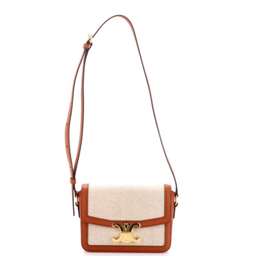 Celine Triomphe Shoulder Bag Canvas with Leather Teen