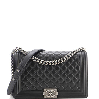 Chanel Boy Flap Bag Quilted Lambskin New Medium