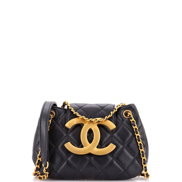 Chanel Giant CC Chain Compartment Messenger Bag Quilted Lambskin Small