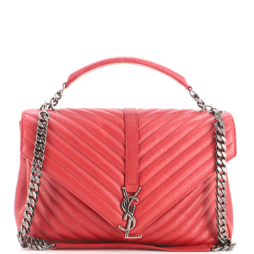 Saint Laurent Classic Monogram College Bag Quilted Leather Large