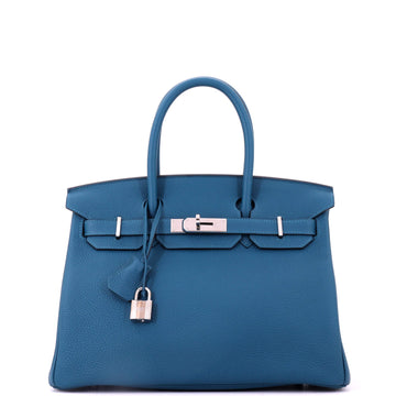 Hermes Birkin Handbag Colvert Togo with Palladium Hardware 30