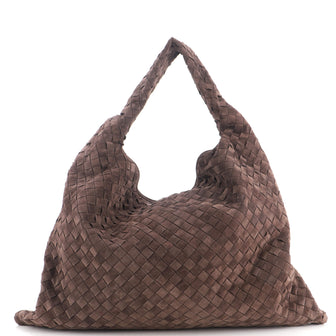 Bottega Veneta Hop Hobo Intrecciato Suede Large