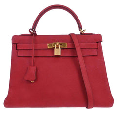 Kelly Handbag Red Togo with Gold Hardware 32