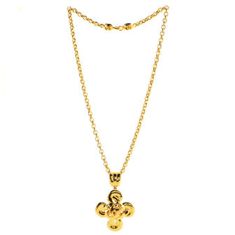 Chanel Vintage CC Swirl Pendant Long Necklace Metal
