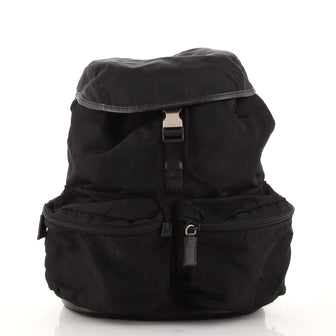 Prada Double Front Pocket Backpack Tessuto Medium