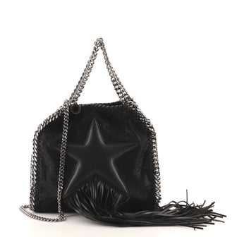 Stella McCartney Falabella Fringe Star Fold Over Crossbody Bag Shaggy Deer Mini