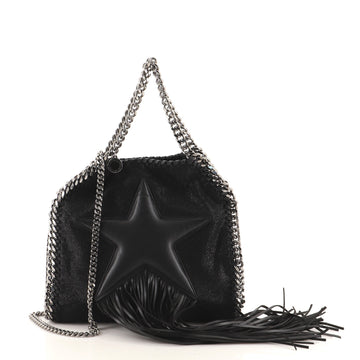 Stella McCartney Falabella Fringe Star Fold Over Crossbody Bag Shaggy Deer Mini