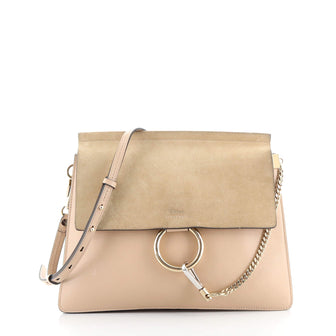 Chloe Faye Shoulder Bag Leather and Suede Medium