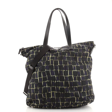 Prada Convertible Zip Tote Printed Tessuto Medium