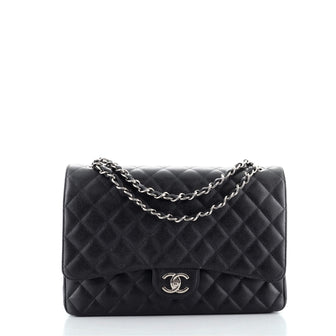 Chanel Classic Double Flap Bag Quilted Caviar Maxi
