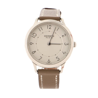 Hermes Slim d'Hermes Quartz Watch Stainless Steel and Leather 32