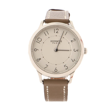 Hermes Slim d'Hermes Quartz Watch Stainless Steel and Leather 32