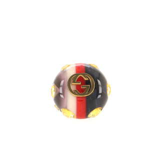 Gucci Interlocking G Sylvie Web Ring Metal with Resin and Crystals