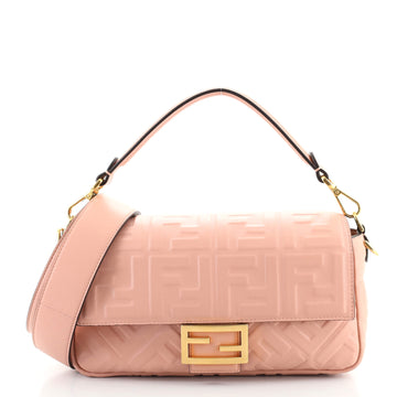 Fendi Baguette NM Bag Zucca Embossed Leather Medium