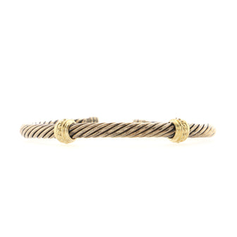David Yurman Cable Classic Double Station Bracelet Sterling Silver with 14K Yellow Gold 5mm