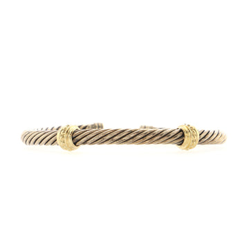 David Yurman Cable Classic Double Station Bracelet Sterling Silver with 14K Yellow Gold 5mm
