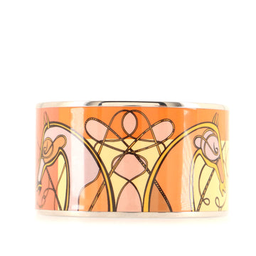 Hermes Bangle Bracelet Printed Enamel Extra Wide