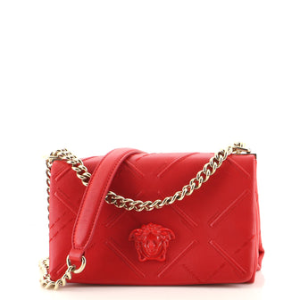 Versace Palazzo Medusa Sultan Shoulder Bag Stitched Leather Small