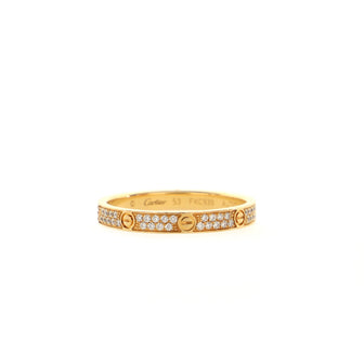 Cartier Love Wedding Band Pave Diamonds Ring 18K Rose Gold and Diamonds Small