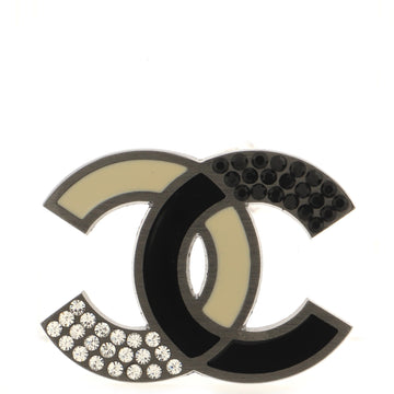 Chanel CC Brooch Metal with Enamel and Crystals