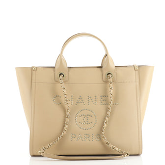 Chanel Deauville Tote Studded Caviar Small