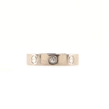 Cartier Love Wedding Band 1 Diamond Ring 18K White Gold with Diamond