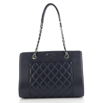 Chanel Mademoiselle Vintage Shopping Tote Quilted Sheepskin Medium