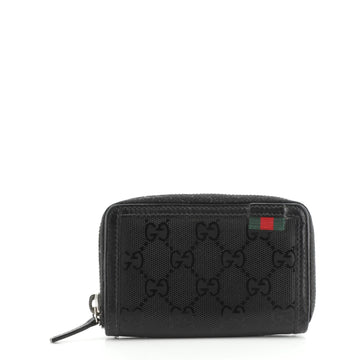 Gucci Web Loop Zip Around Card Case GG Imprime