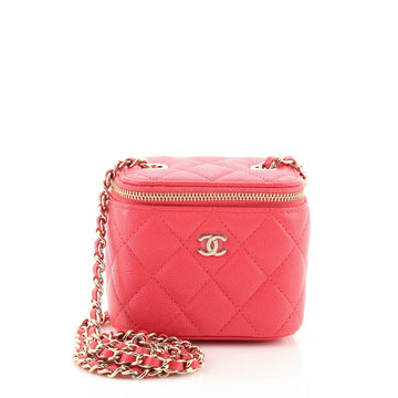Chanel Classic Vanity Case with Chain Quilted Caviar Mini