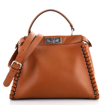 Fendi Peekaboo Bag Whipstitch Leather Regular