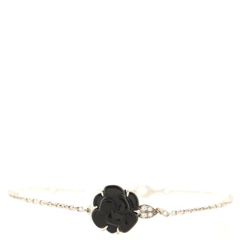 Chanel Camellia Sculpte Bracelet 18K White Gold with Diamonds and Onyx