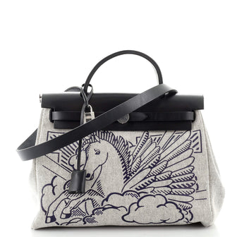 Hermes Pegase Pop Herbag Zip Toile and Leather 31