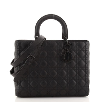 Christian Dior Ultra Matte Lady Dior Bag Cannage Quilt Calfskin Large