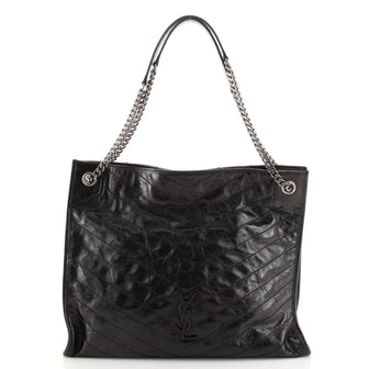 Saint Laurent Niki Shopping Tote Matelasse Chevron Leather Large