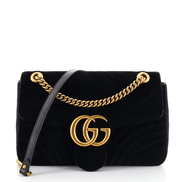 Gucci GG Marmont Flap Bag Matelasse Velvet Medium
