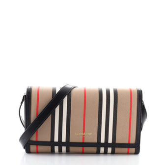 Burberry Hannah Wallet on Strap Icon Stripe E-Canvas