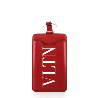 Valentino VLTN Lanyard Phone Case Holder Printed Leather