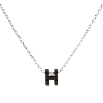 Hermes Pop H Pendant Chain Necklace Metal and Enamel Mini