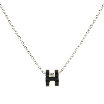 Hermes Pop H Pendant Chain Necklace Metal and Enamel Mini