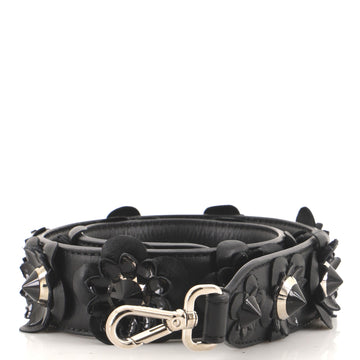 Fendi Flowerland Strap You Shoulder Strap Studded Leather