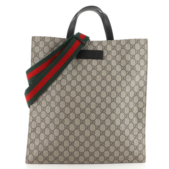 Gucci Convertible Soft Open Tote GG Coated Canvas Tall