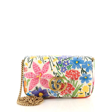 Gucci Gucci x Ken Scott GG Marmont Flap Bag Printed Leather Super Mini