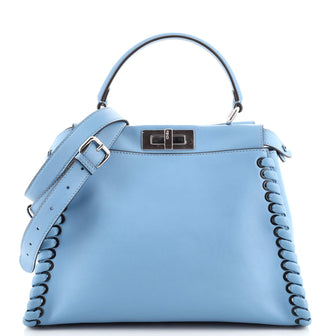 Fendi Peekaboo Bag Whipstitch Leather Regular