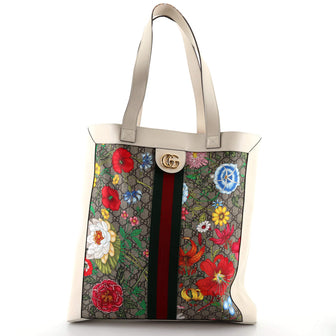 Gucci Ophidia Soft Open Tote Flora GG Coated Canvas Large