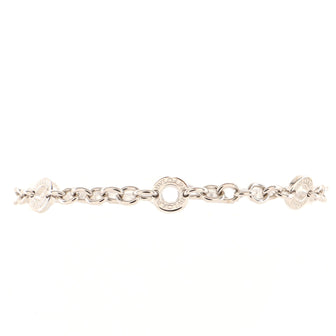 Bvlgari Engraved 6 Circle Link Bracelet 18K White Gold