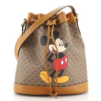 Gucci Disney Mickey Mouse Bucket Bag Printed Mini GG Coated Canvas
